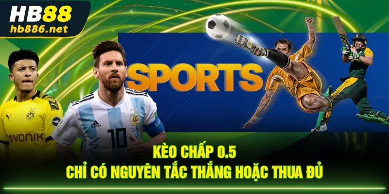 Kèo chấp 0.5 chỉ có nguyên tắc thắng hoặc thua đủ